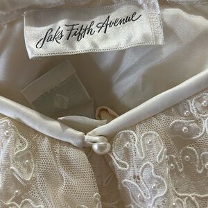 Saks Fifth Avenue 100% Silk Bridal Blouse Cream Watters & Watters 90s Vintage